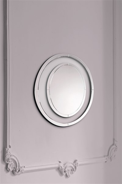 (image for) Laura Ashley Evie Small Round Mirror Clear Frame 60cm